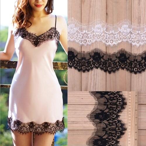 9M/lot Eyelash Black White Soft Floral Classic Lace Trim Decoration Crafts Sewing Lace Trim For Dress Making Decoration