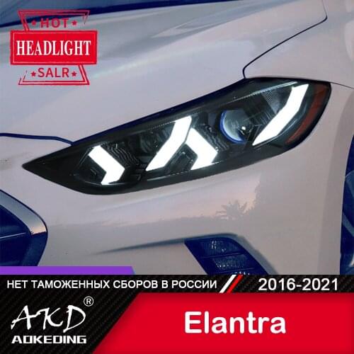 AKD Car Styling Headlights for Hyundai Elantra New 2016-2020 LED Headlight DRL Head Lamp Led Projector Automotive Accessories