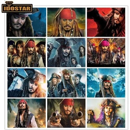 Full square&round 5d pirates of the caribbean Jack Sparrow Diamond painting Cross stitch full DIY diamond embroidery
