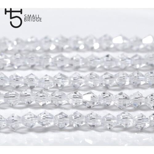 Austrian White Ab Spacer Bicones Crystal Beads Material for Jewelry Making Perles Women Diy Facted Glass Beads Wholesale Z207