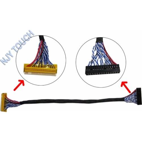 Free Shipping FIX-30Pin 2ch 8bit LVDS Cable for 17inch~21inch LCD Panel 8 Bits 26cm/260mm DIY