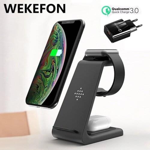 3 In 1 Wireless Charger Fast Charge For iPhone 11 Pro Samsung Charger Dock For Apple Watch Airpods Pro 15W Wireless Charge Stand