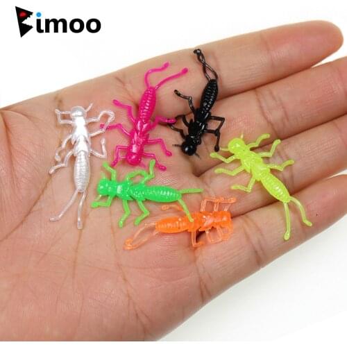 Bimoo 20PCS 10 Colors Soft Larva Fishing Lure Dragonfly Nymph for Bass Trout Walleye Pike Salmon Perch Panfish Fishing Bait