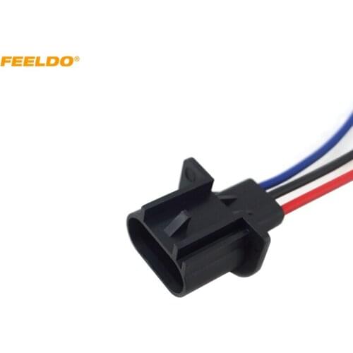 FEELDO 10Pcs H13 Male Plastic Socket Case for Auto Halogen LED Headlamp Holder Connector Wire #AM5456