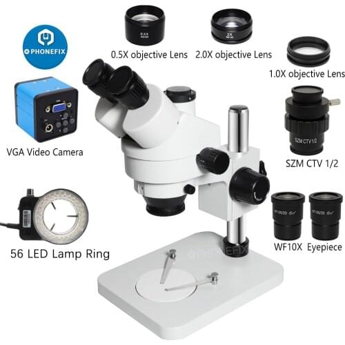 3.5X-90X Zoom Magnification Simul Focal Trinocular Stereo Microscope 38MP VGA HDMI USB SMD Microscopio Camera Phone PCB Repair
