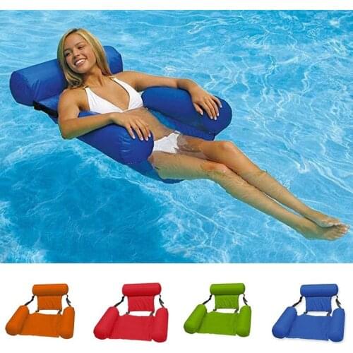Inflatable Foldable Floating Row Backrest Air Mattresses Bed Beach Swimming Pool Water Sports Lounger float Chair Hammock Mat