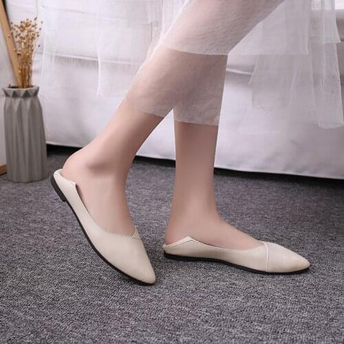 Spring 2020 New Women Shoes Flats Boat Shoes Ballerinas Pointed Toe Fashion Shoes Woman Without Lace Low Soft Bottom U19-44