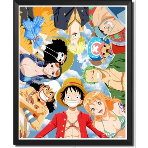 One Piece Straw Hat Luffy Zoro Sanji Anime Wallpaper Canvas Wall Art Poster ,20 x 25 cm,Stretched And Ready To Hang