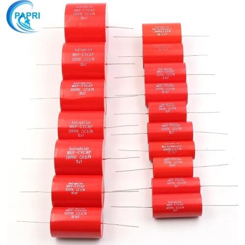 PAPRI Audiophiler Axial MKP 18UF-200UF 250VDC 400VDC Audio Grade Capacitor For Frequency Capacitance HIFI Guitar Amplifier