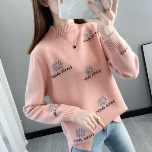 Area C 61 】 5882 film flowers letters jacquard sets half a turtleneck knitting 42