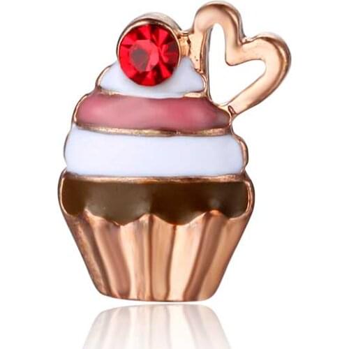 10pcs Cupcake Custom Floating Charms for Glass Locket Watch Necklace Bracelet