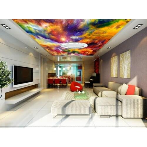 Ceiling Wall Painting Living Room Bedroom Wallpaper Home Decor Dreamy colorful cloud oil painting watercolor ceiling mural