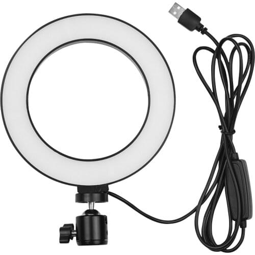 Photography Dimmable LED Selfie Ring Light 3200K-5500K Dimmable Mini Camera Light Lamp 3 Light Modes & 10 Brightness Level