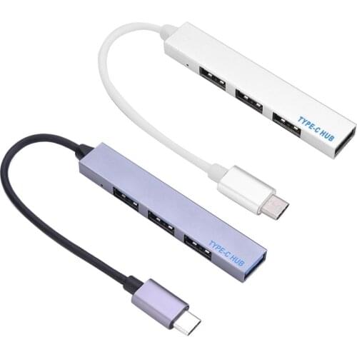 Durable Adapter Cable Delicate Design USB-C HUB Type C to 4 Ports USB 2.0 OTG Adapter Cable for Card Reader keyboard