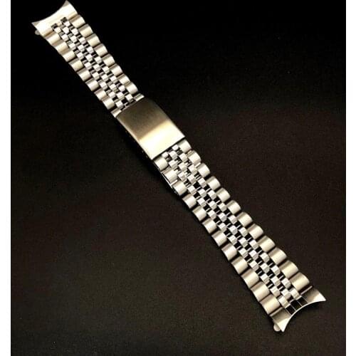 18mm Stainless Steel Curved End Jubilee Watch Strap Band Fit For Seiko5