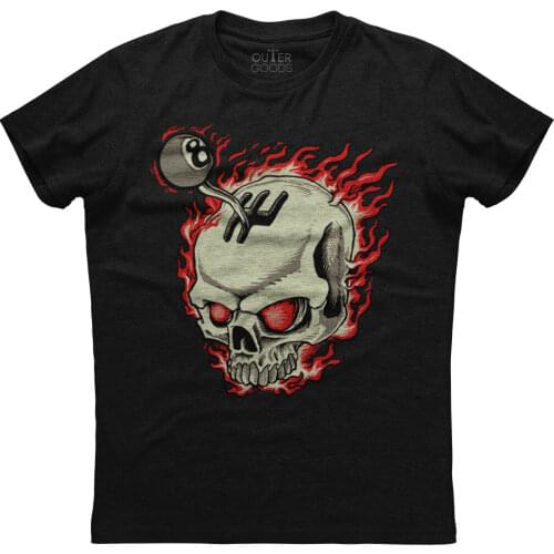 Gear Lever on Skull. Driver Individualization Printed T-Shirt. Summer Cotton O-Neck Short Sleeve Mens T Shirt New S-3XL