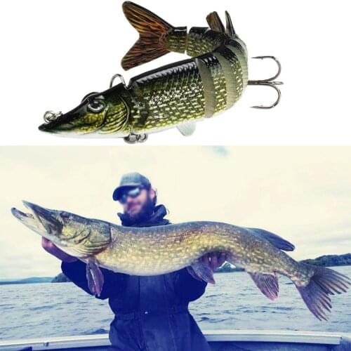 SEALURER 1pcs Artificial Pike Lure 12.5cm 20g 9-segement Isca Muskie Fishing Lures Swimbait Plastic Hard Bait