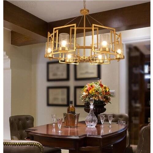 North European art atmosphere golden glass ceiling lamp bedroom living room lighting exhibition hall ceiling light