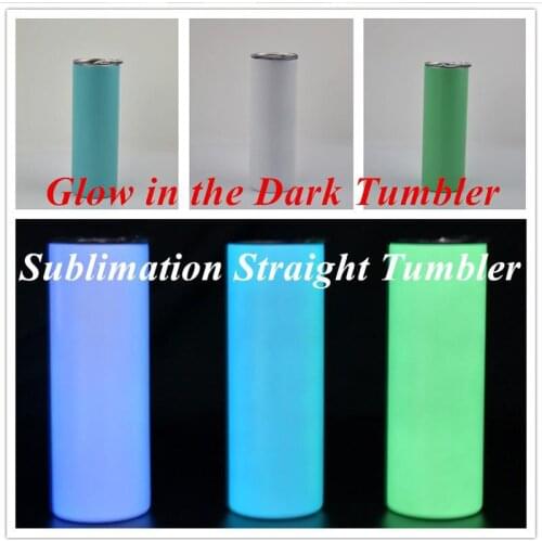 New Arrival 20oz Sublimation Luminous Straight Tumbler With Lid Glow In The Dark Magic Stanless Steel Glass Party Travel Gift