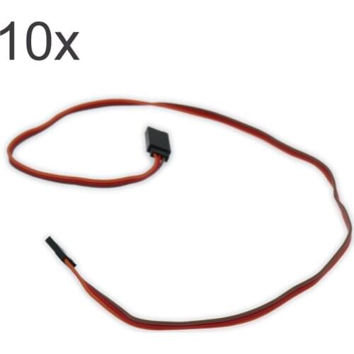 10x 500mm Male Female Servo Extension Cable Jr Plug 3pin 22awg 60-65 Core Super Soft For Airplane Quadcopter Wire and Connectors