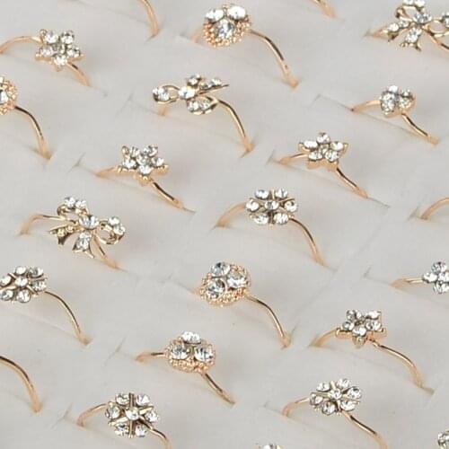 10Pcs Vintage Crystal Rings For Women Girl Trendy Bohemian Cross Bow Flower Wave Knuckle Finger Rings Wedding Engagement Jewelry