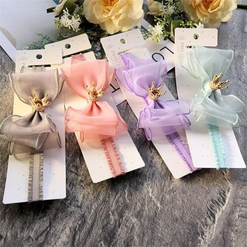 1pcs Baby Headbands Elastic Hair Bands Foral Bow Crown Hairbands Hair Accessories For Baby Girl Birthday Party Headwear