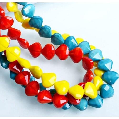 10pcs Scallop Shape 16mm Opaque Faceted Glass Loose Beads For Jewelry Making DIY Crafts Findings