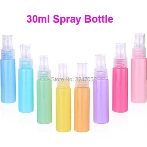 30ML Empty Spray Nozzle Cosmetic Toner Refillable Bottle, Candy Colors Mist Atomizers Container, Macaroon Cute Sprayer, 30/50pcs