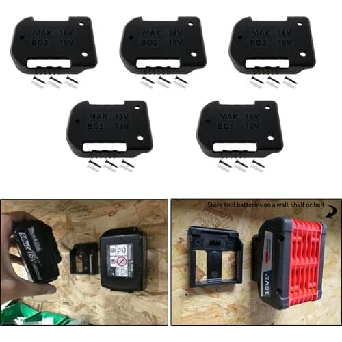 5Pcs 18V Battery Mounts Storage Stand Holder Slots Shelf Rack Stands for Makita BL1860B BL1850B BL1860 BL1850