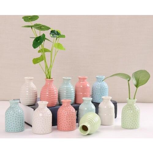 5Pcs/Lot Mini Flower Vase Ceramic Delicate Office Desktop Table Decoration Wedding Ornament Nordic Decoration 5*3*8cm