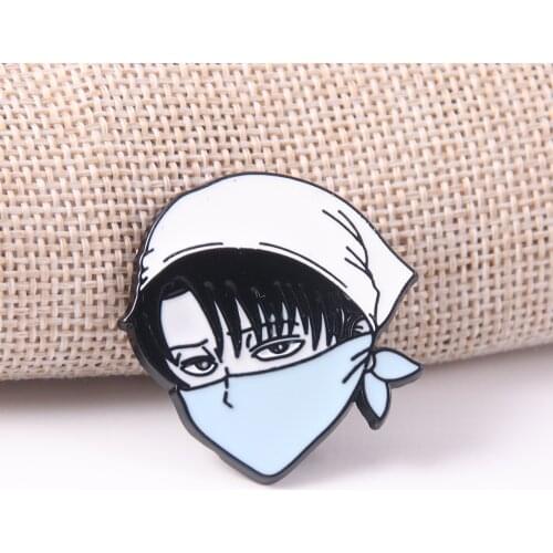 Anime Attack On Titan Pins Brooch Shingeki No Kyojin Levi Ackerman Mikasa Ackerman Badge Brooches for Women Men Lapel Pin Gift