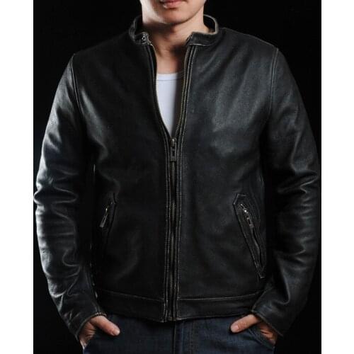 Free Shipping.quality Brand fashion genuine leather jacket.classic outwear jacket,mans plus size cowhide coat.6XL
