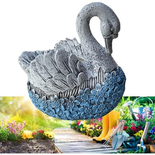 Swan Flowerpot Plant Pot Planter Garden Flower Pot Ornaments
