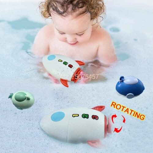 Bathroom Bath Shower Baby Clockwork Swimming Children Play Water Cute Little Submarine Rocket Bathing Bathtub Toys For Kid