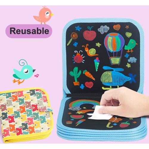 Baby Drawing Toys Painting Blackboard Brush With Water Chalk Reusable Cloth Drawing Painting Book with Pen for Children Gift