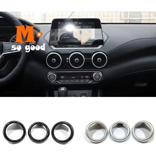 For Nissan Sentra 2020 Accessories ABS Matte/Carbon Car Air Conditioner Switch AC vent middle air outlet Decoration Cover trim