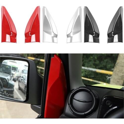 For Suzuki Jimny 2019 2020 A Pillar Decaration Cover Trim Sticker Decal Car Interior Accessories ABS Silver Red Carbon Fiber