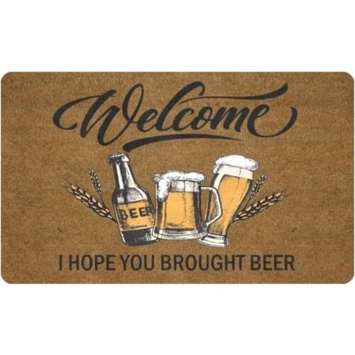 "Welcome hope you brought beer " holiday door mats outside Carpet Anti-slip rubber Door Mat Decorations Home Party Mats
