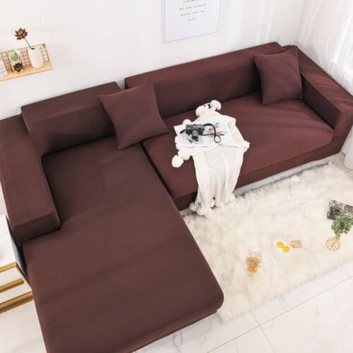 Elastic Sofa Cover for Living Room or Chaise Lounge All-Inclusive Universal Sectional Couch Simple Modern 1 2 3 4-Seat Brown