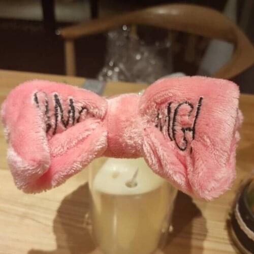 Flannel Cosmetic Headbands Soft Bowknot Elastic Hair Band Hairlace for Washing Face Shower Spa Makeup Brushes Tools 12 Colors