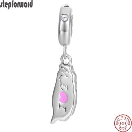 Hot Sale Product DIY Special I love You Simple Design 925 Sterling Silver Pendant Charm For Necklace And Bracelets