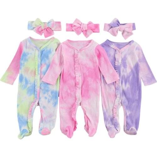 0-9M Newborn Kid Baby Boy Girl Clothes Long Sleeve Tie Dye Print Romper Elegant cute Sweet jumpsuit New born Cotton Outfit