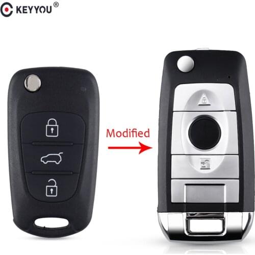 KEYYOU New 3 Buttons Flip Car Remote Key Shell For Hyundai Avante I30 IX35 Kia K2 K5 Sorento Sportage Folding Remote Key Case
