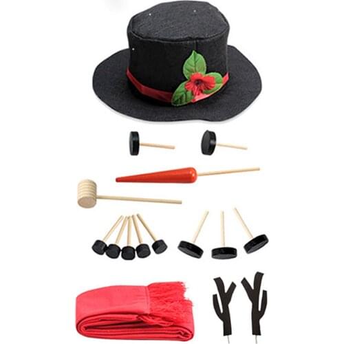 Snow Man Snowman Dress Up Suit Snowman Decorating Kit Hat Family Kit Toy Button Holiday Christmas Decor Christmas Snowman Dress