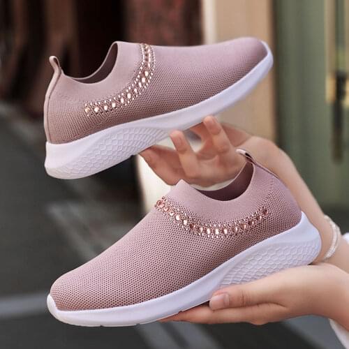 Womens White Glitter Sneakers For Sock Fashion Bling Shoes Trainers Female Vulcanize 2020 Tenis Feminino Basket Femme