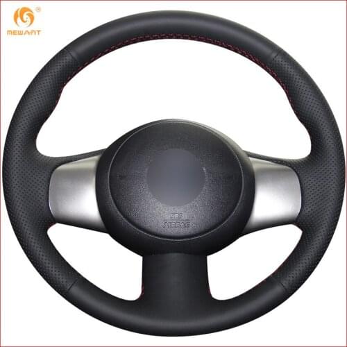 MEWANT Black Artificial Leather Car Steering Wheel Cover for Nissan March Sunny Versa 2013 Almera Interior Accessories Parts