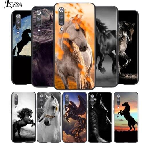 Animal horse Soft TPU For Xiaomi Mi 11i 11 10T 10 9T 9 A3 8 Lite CC9 SE Note10 Lite Ultra Pro Black Phone Case