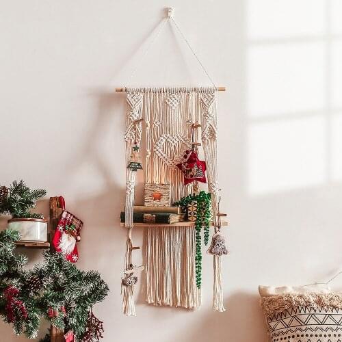 Partition Woven Tapestry Shelf Nordic Bedroom Study Living Room Wall Hanging Decoration Ins Style Wall Hangings GT126