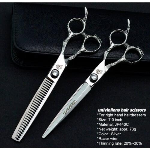 7" Pet Straight & Thinning Scissors Pet Dog Gromming Scissors Kit Pet Cutting ScissorsThinning Shears for Dog Cat Cutting Tools