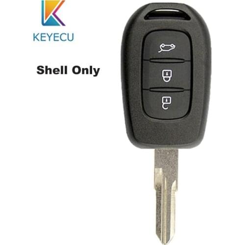 KEYECU 3 Button Remote Control Car Key Shell Housing With FOB for Renault Sandero Dacia Logan Lodgy Dokker Duster Uncut Blade